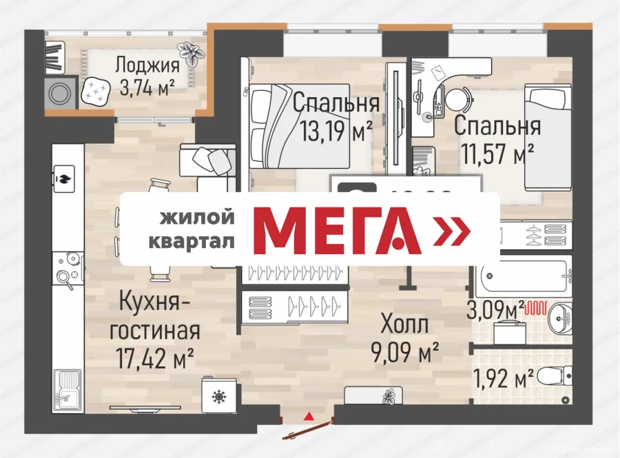 Планировка К2-58.15-1